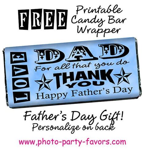 easy fathers day craft print  personalize   candy bar
