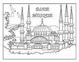 Colouring Pages Mosque Blue Pdf Jpeg sketch template