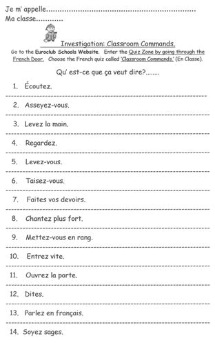french classroom commands by dsoggiu teaching resources tes