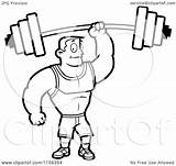 Man Barbell Cartoon Clipart Holding Fitness Hand Coloring Cory Thoman Outlined Vector 2021 sketch template