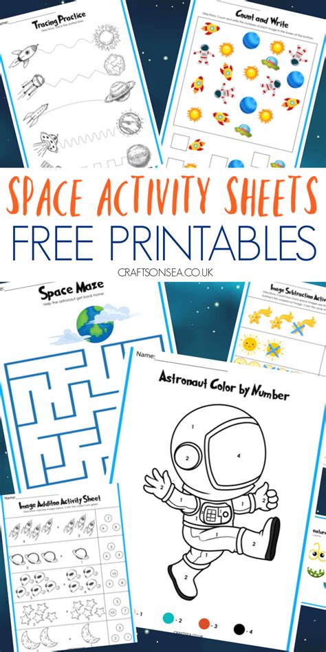 space activity sheets  printables miif