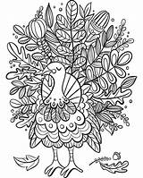 Thanksgiving Coloring Pages Turkey Flowers Printable Enjoy sketch template