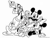 Mickey Friends Coloring Mouse Pages Disneyclips Posing sketch template