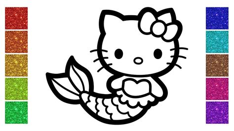 coloring pages  kitty mermaid full