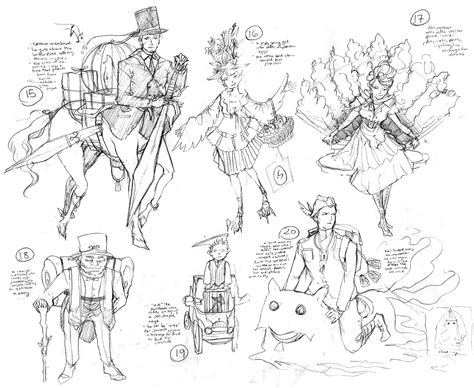 mica concept art il  spring  character design sketches