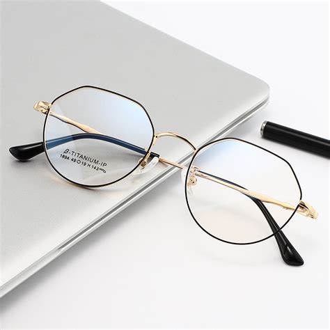 wholesale retro round thin frame titanium alloy glasses high quality