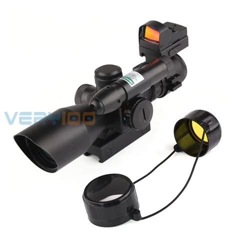 tactical rifle scope  green laser mini reflex  moa red dot sight
