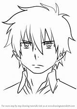Rin Okumura Draw Exorcist Ao Step Drawing Tutorials Drawingtutorials101 Manga Anime sketch template