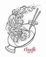 Wok Noodles Shrimp Clip sketch template
