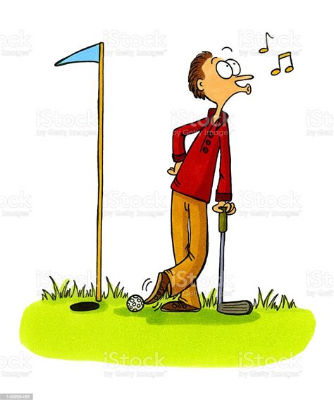 golf cartoon number 5 golfer cheating stock vector art 145995469 istock