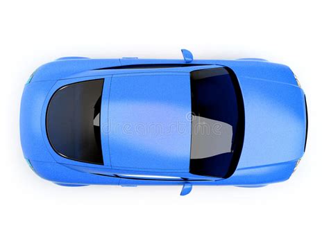 Blue Glossy Auto Top View Royalty Free Stock Image Image