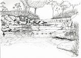 Coloring Landscape Pages River Adults Detailed Printable Books Adult Landscapes Sheets Sketches Sketch Template Print Part Larger Printablecolouringpages Credit Garden sketch template