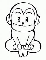 Monkey Coloring Cute Baby Pages Printable sketch template
