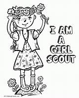 Coloring Scout Girl Daisy Flower Pw Print sketch template