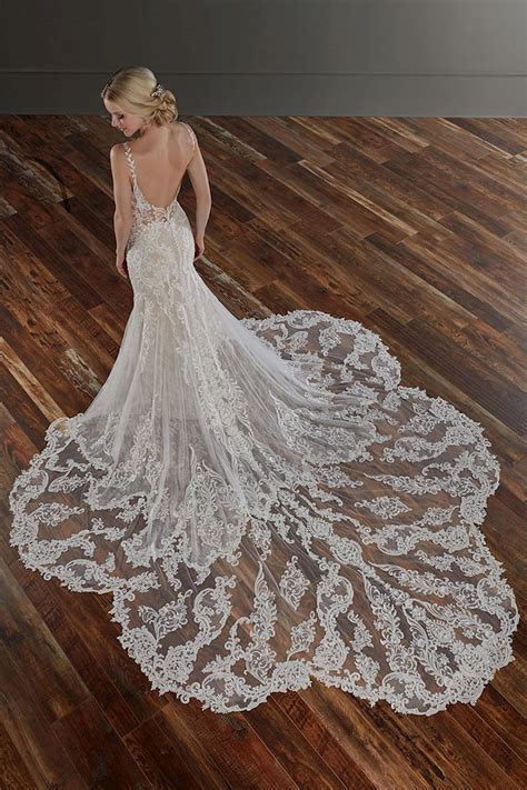 martina liana sexy lace wedding dress  shaped train fantastic finds