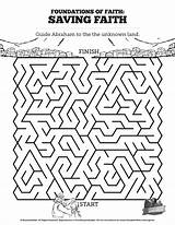 Bible Abraham Kids Faith Sunday School Activities Mazes Maze Hebrews Activity Worksheets Lessons Crafts Lesson Games Sheets God Saving Sarah sketch template