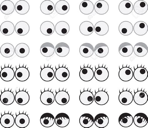 isolated googly eyes male  female stock vector  eye