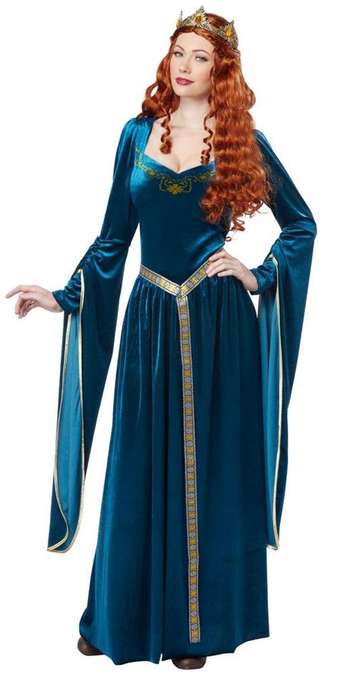 Adult Teal Lady Guinevere Renaissance Costume Candy