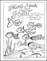 Zenspirations Nature Coloring Pages Expressions Quote Fink Joanne Bible Adult Colouring Fish Follow Heart Sheets sketch template