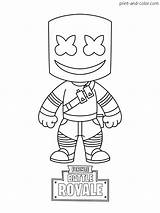 Fortnite Coloring Pages Battle Royale Marshmello Tomatohead sketch template