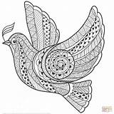 Dove Peace Zentangle Mandala Coloring Pages Choose Board Pigeon Printable Patterns sketch template