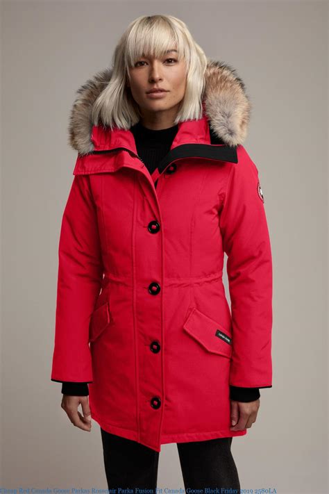 Cheap Red Canada Goose Parkas Rossclair Parka Fusion Fit