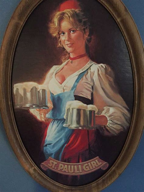 Rare St Pauli Girl In Large Beer Oval Beer Girl Girl Posters