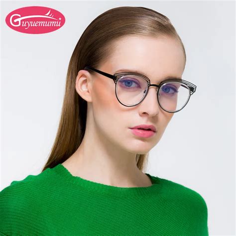 Korean Fashion Glasses With Clear Lenses Women Eyeglasses Vintage Gold
