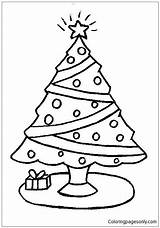 Christmas Tree Pages Simple Coloring Holidays sketch template