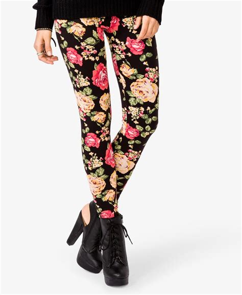floral print leggings forever21 2027706242 rose leggings boots and