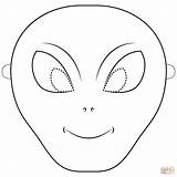 Alien Mask Coloring Pages Printable sketch template