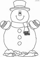 Coloring Snowman Pages Printable Kids Cute Easy sketch template