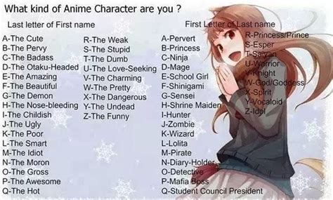 Anime Girl Last Names Careal