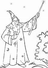Coloring Wizard Pages Merlin Colouring Printable Witch Kids Color Popular Choose Board sketch template