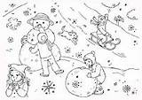 Colorat Desene Copii Iarna Joaca sketch template