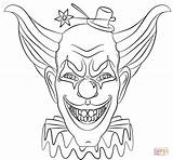 Clown Face Coloring Scary Pages Evil Printable Killer Drawing Clowns Halloween Choose Board sketch template