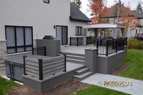 patio  multi level deck patio page  hot tub backyard deck designs backyard patio