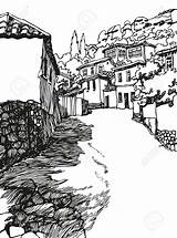 Village Drawing Landscape Beautiful Scenery Pencil Getdrawings Spring Realistic Charcoal Draw sketch template