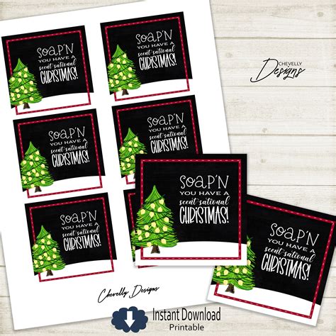 soap christmas gift tags printable digital file etsy