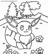 Pokemon Coloring Pages Kids Cartoon Color Eevee Sheets Characters Printable Anime Character Print Printables Sheet Clipart Fox Plate Cute Book sketch template