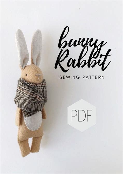 bunny rabbit sewing pattern felt animals pattern  pattern stuffed