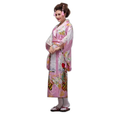 buy fashion lady japanese pink traditional silk kimono