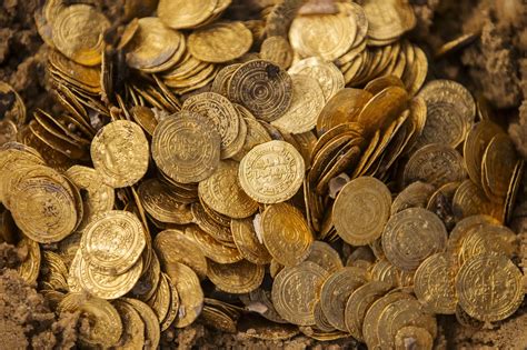 archaeologists stumble   hoard  gold gold coins coins