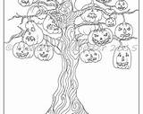 Halloween Tree Coloring sketch template