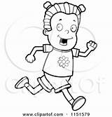 Girl Running Clipart Cartoon Cory Thoman Vector Outlined Coloring Royalty 2021 sketch template
