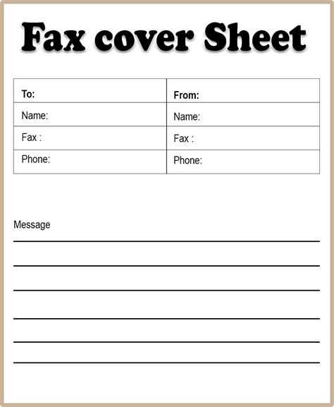 blank fax cover sheet fax cover sheet template