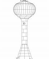 Water Tower Specifications Standards Drawing Elevated Drawings sketch template