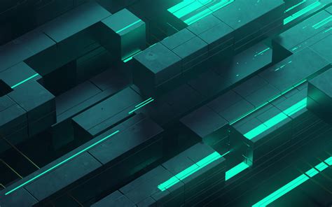abstract neon glow teal digital art shapes p resolution hd  wallpapers