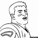 Rob Gronkowski Coloring Pages Thecolor Football sketch template
