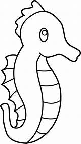 Seahorse Sea Clipart Clip Horse Outline Cute Line Template Seahorses Drawing Lineart Cliparts Animals Coloring Ocean Easy Fish Pages Graphic sketch template